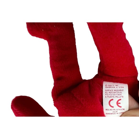 TY Baby Beanie Babies Red Angel Bear Divine Plush Toy 2009 Retired - Picture 5 of 5
